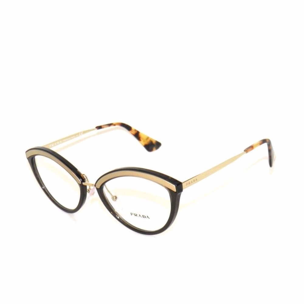 Prada 14U 14 52 KJM-1O1 Sand Pale Gold Dark Brown Eyeglasses